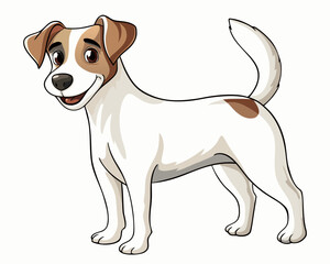 Happy jack russell terrier dog standing and smiling