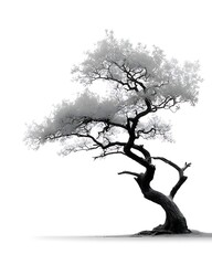 Twisted barren tree showing strength in solitude high resolution picture