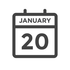 January 20 Calendar Day Calender Date for Deadline or Appointment