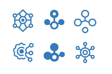 Cellular Regeneration Icons. life extension through cellular regeneration. Icon set. Set Logo of life extension through cellular regeneration: stem cell