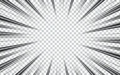 Speed lines on a white background. Manga comic speed line motion effect. Vector illustration.