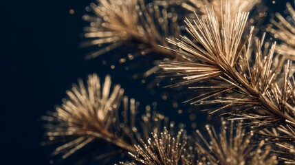 Obraz premium abstract winter or Christmas background, gold pine needle minimal style 