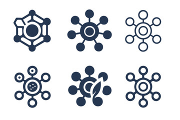 Cellular Regeneration Icons. life extension through cellular regeneration. Icon set. Set Logo of life extension through cellular regeneration: stem cell