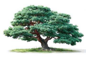 Vibrant pine tree growing fresh in wild landscape high resolution picture