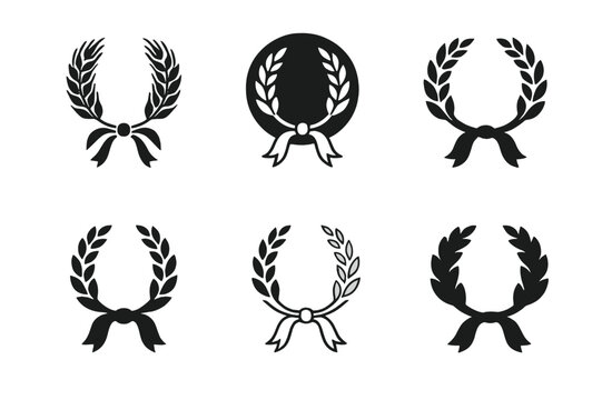 Traditional Festival Logos. traditional festivals. Icon set. Set Logo of traditional festivals: harvest wreath with ribbons. harmonious logo variations of the