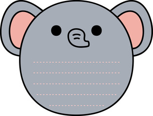Cute Elephant Face Notepad Icon