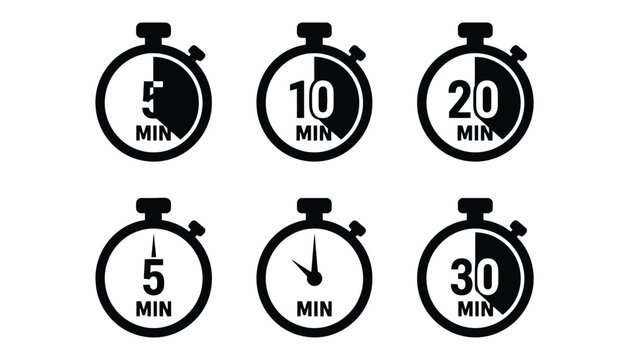 Timer countdown clock icons set vector illustration design