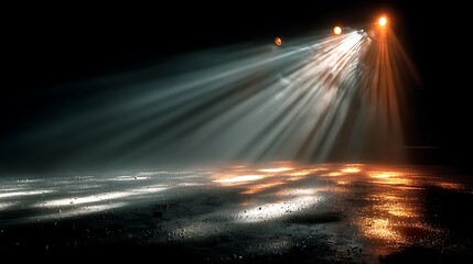 Theatrical lighting design in dark auditorium high resolution picture