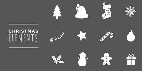 Simple Line Art Assets for Seasonal Celebration, Family Greetings, and Gift Tag Decor. Perfect for Invitations, Flyers, and Brand Promotions. 