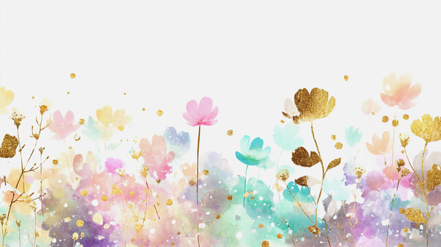 Elegant wedding invitation card background . Minimal hand painted watercolor Cosmos flowers texture template background. Design for wedding, vip cover, poster, rsvp moderncard.Valentine's Day