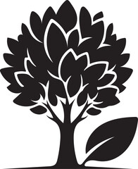 Stylized black tree silhouette illustration