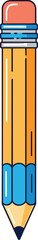 Simple colorful pencil illustration with eraser tip, perfect for school supplies, education materials, stationery designs and creative art concepts.