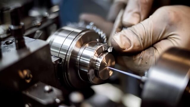 Closeup of skilled technician shaping thick wire through precision drawing equipment emphasizing exact diameter control in industrial metalworking.