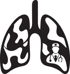 Pulmonary health doctor symbol illustration