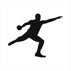 vector silhouette of discus thrower