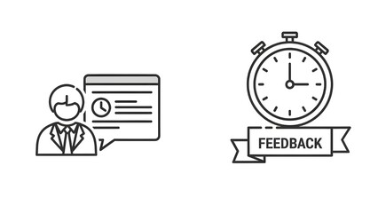 Fototapeta premium Comentarios, reseñas, testimonios, iconos de líneas finas de clientes. Trazo editable. Para diseño de marketing de sitios web, logotipo, aplicación, plantilla, interfaz de usuario, etc. Ilustración