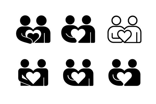 Trust and Honesty Logos. Trust and honesty in communication between friends. Icon set. Set Logo of trust and honesty in communication between friends: open