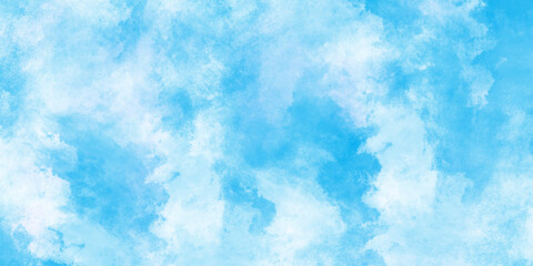Fototapeta premium abstract baby blue water colored stains or sky bac Hand painted water, blue sky in grunge style blue skt white clouds ..color sky and clouds, abstract watercolorkground,.