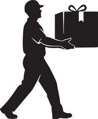 Courier delivering a gift package illustration