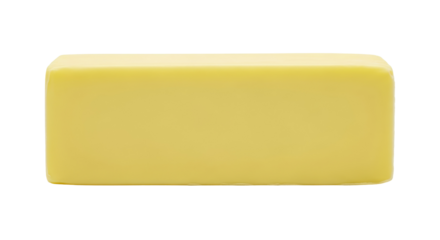Block of butter isolated PNG on transparent background, dairy product for cooking and baking, ingredient for food preparation
