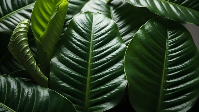 textura abstracta de hoja verde, fondo natural, hoja tropical