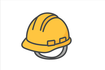 Yellow hard hat safety helmet personal protective equipment for construction industry workers