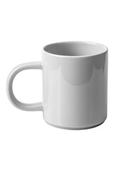 White ceramic mug on a clean white background, ready for coffee