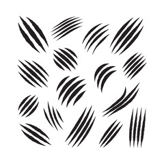 Animal Claw Scratch Mark Vector Set