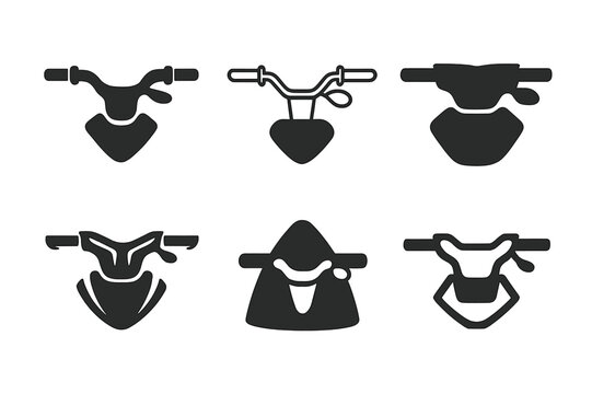 Jet Ski Logo Variations. Jet skiing. Icon set. Set Logo of Jet skiing: handlebar and throttle. harmonious logo variations of the same emblematic concept, each