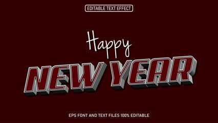 Happy New Year 3D style editable text effect