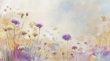 Fototapeta premium watercolor botanical cosmos flowers texture template background.Elegant wedding invitation card background . Minimal hand painted Design for wedding or Valentine's Day