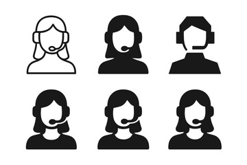 Virtual Influencer Logos. Virtual influencers in business. Icon set. Set Logo of digital branding: virtual avatar with headset. harmonious logo variations of