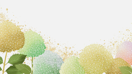 Elegant wedding invitation card background . Minimal hand painted watercolor Hydrangea flowers texture template background. Design for wedding, vip cover, poster, rsvp moderncard.Valentine's Day