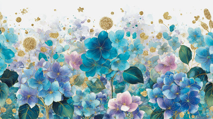 Elegant wedding invitation card background . Minimal hand painted watercolor Hydrangea flowers texture template background. Design for wedding, vip cover, poster, rsvp moderncard.Valentine's Day