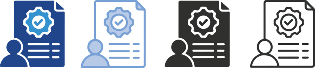 Streamline HR processes with compliant employee document icons, ensuring efficiency and accuracy in personnel management for a modern, organized workflow
