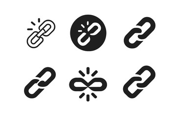 Human Rights Icons. Human rights. Icon set. Set Logo of Human rights: broken chain freedom symbol. harmonious logo variations of the same emblematic concept,