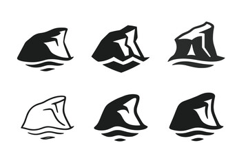 Obraz premium Rocky Cliffs Logo Set. rocky cliffs. Icon set. Set Logo of rocky cliffs: windswept cliff edge. harmonious logo variations of the same emblematic concept, each