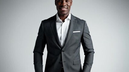 Man Buttoning His Business Suit, Professional Attire