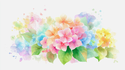 Elegant wedding invitation card background . Minimal hand painted watercolor Hydrangea flowers texture template background. Design for wedding, vip cover, poster, rsvp moderncard.Valentine's Day