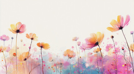 watercolor botanical hydrangea flowers texture template background.Elegant wedding invitation card background . Minimal hand painted Design for wedding or Valentine's Day