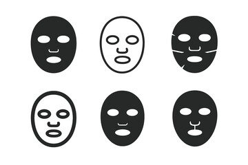 Skin Care Logos. skin care. Icon set. Set Logo of skin care: facial mask. harmonious logo variations of the same emblematic concept, each with different