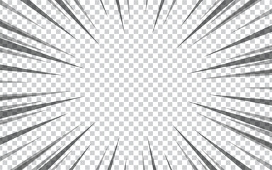Motion line background for comic books. Manga speed frames, superhero action, explosion background. Vector illustration.
