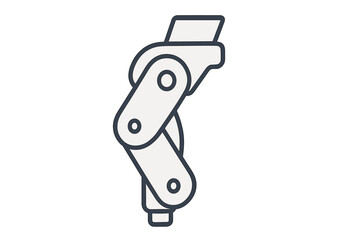 Detailed graphic of a hinged mechanical joint segment for a robotic arm or prosthetic limb