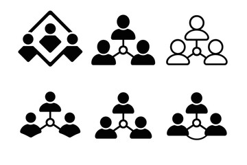 Remote Team Logos. remote team productivity. Icon set. Set Logo of remote team productivity: synchronized workflow. harmonious logo variations of the same