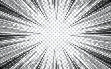 Speed line manga frame, Comic book action line, Cartoon background, Vector illustration.