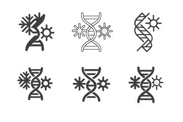Genetic Climate Adaptation Logos. genetic adaptation to extreme climate conditions. Icon set. Set Logo of genetic adaptation to extreme climate conditions: