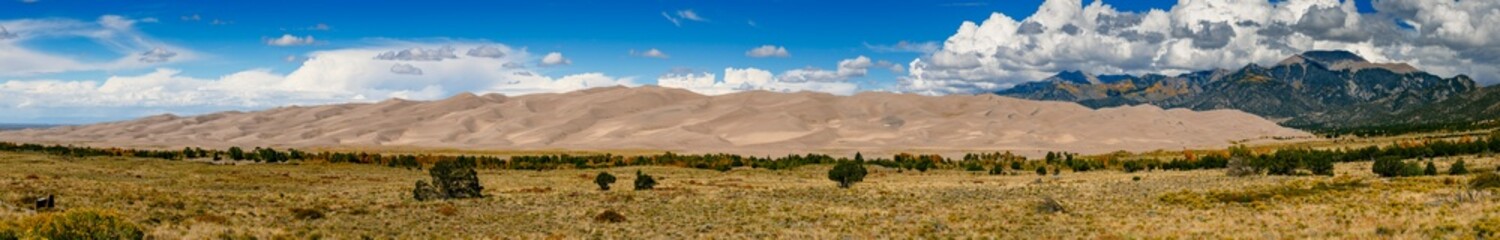 Panoramic view of Great sand dunes national park in Colorado