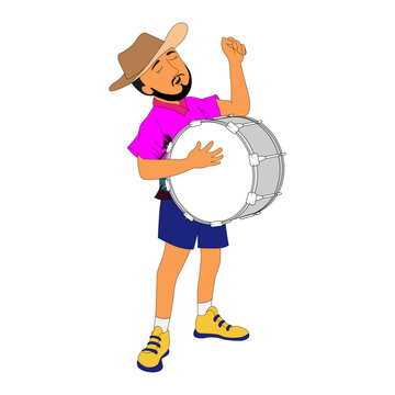 Bass Drumer Cartoon