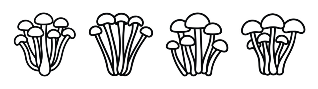 Illustration of psilocybe mushrooms drawing, magic mushroom, psychedelic mushrooms, fungus art, line art