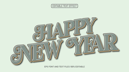 Happy New Year Retro Style text effect 